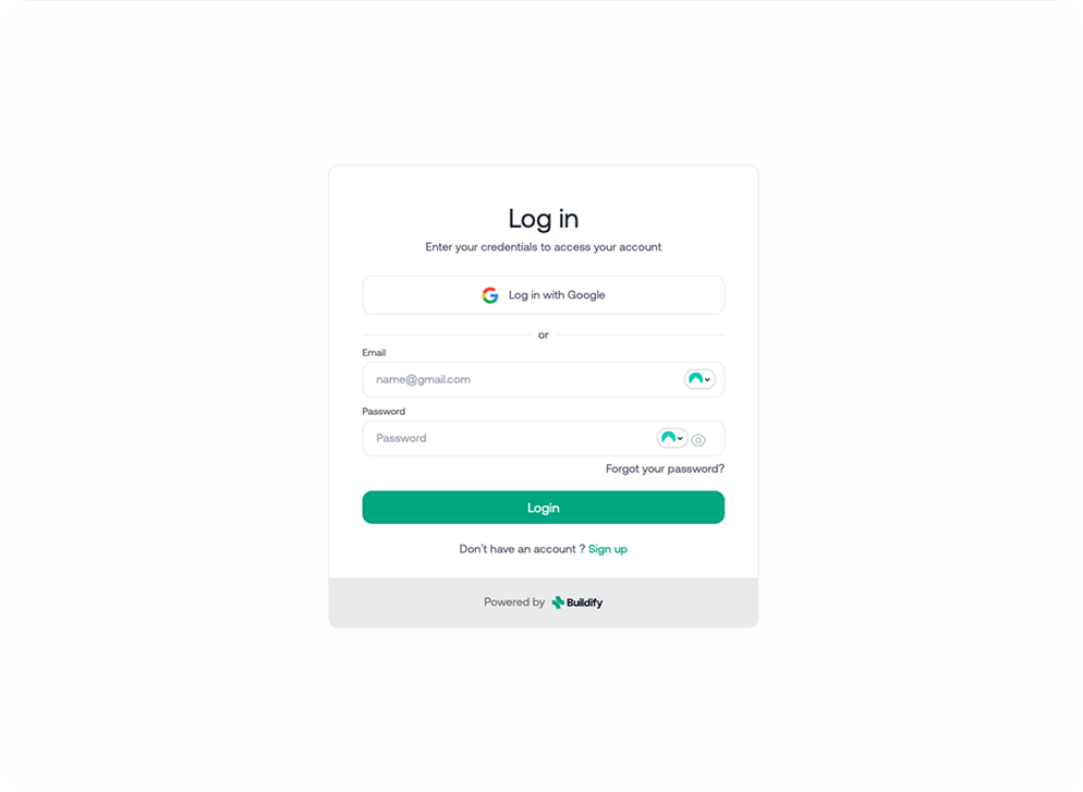 Buildify admin back office