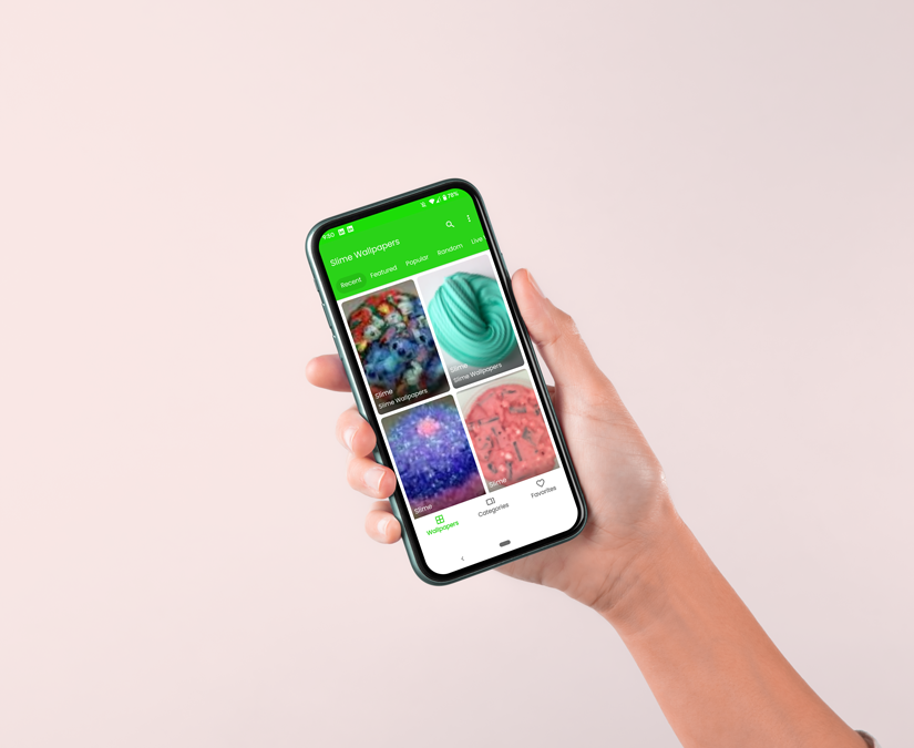 Wallpaper app running on a phone