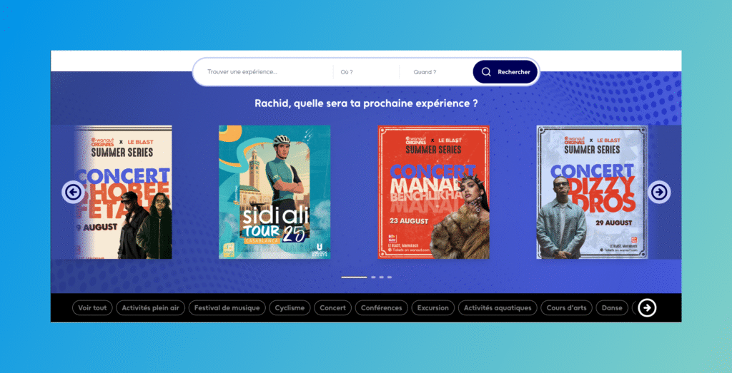 Featured Events placement on Wanaut